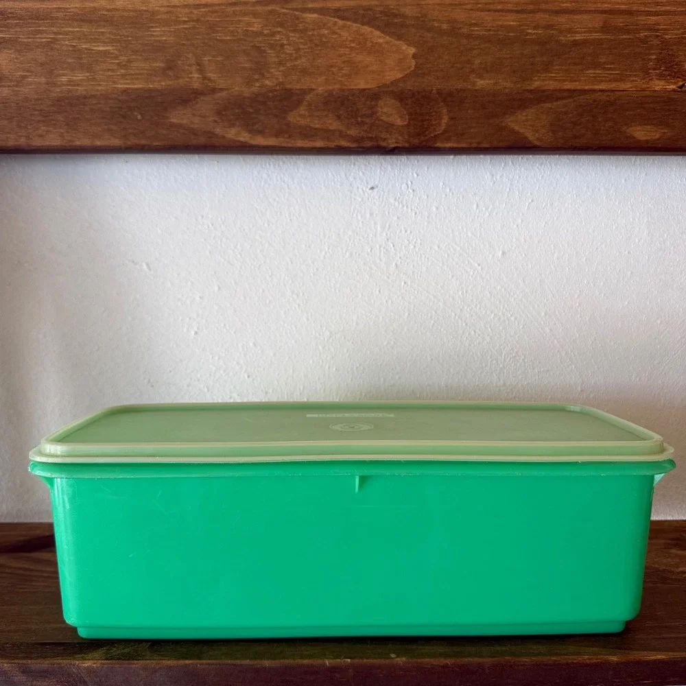 2pc Vintage Tupperware Replacement Lid 1363 & Green Strainer Insert 1364